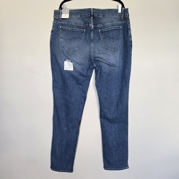 Lee Riders Indigo Midrise Straight Leg Jeans Women's 20W Classic Casual Stertchy - Picture 4 of 11